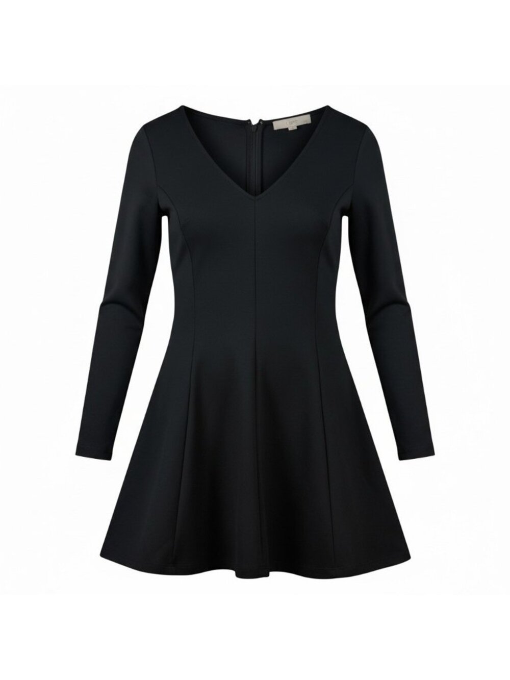 LOFT Mini Dress Size 00P Petite Fit N' Flare Skater Long Sleeve Ponte Knit Seam
